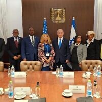 Netanyahu reçoit des membres du caucus afro-américain du congrès des États-Unis, le 3 septembre 2023. (Autorisation)