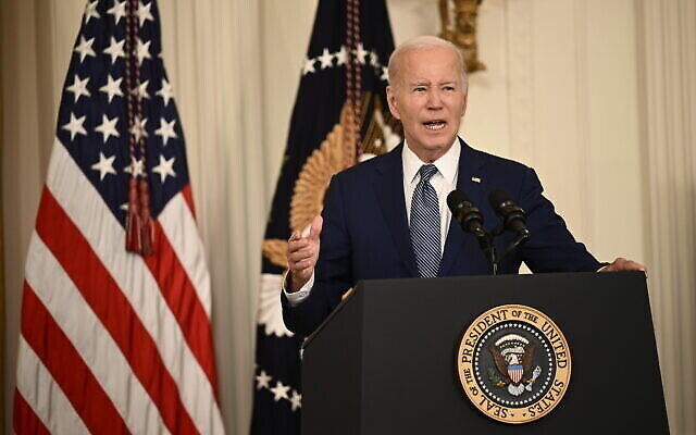 Le président américain Joe Biden prend la parole à la Maison Blanche à Washington le 26 juin 2023. (Crédit : Brendan Smialowski/AFP)