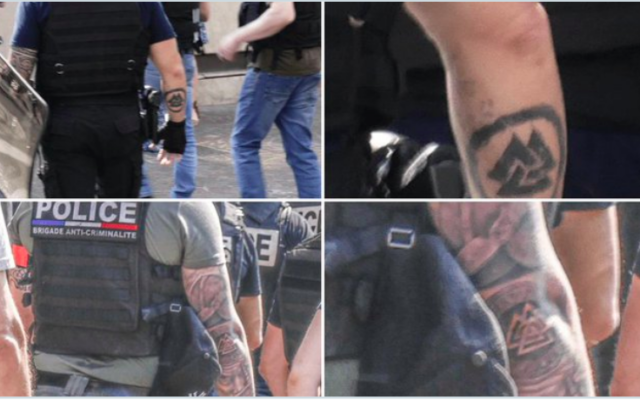 Capture d’écran X des policiers lillois sanctionnés pour leurs tatouages suprémacistes.