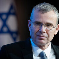 Le ministre de la Justice Yariv Levin lors d'une conférence au Begin Heritage Center de Jérusalem, le 5 septembre 2023. (Crédit :  Chaim Goldberg/ Flash90)