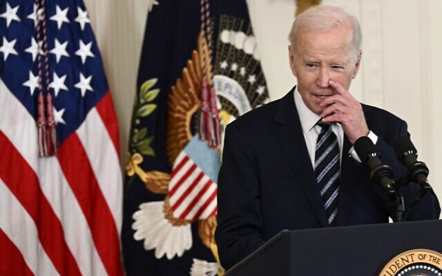 Le président américain Joe Biden s'exprimant à la Maison Blanche, à Washington, le 24 octobre 2023. (Crédit : Brendan Smialowski/AFP)