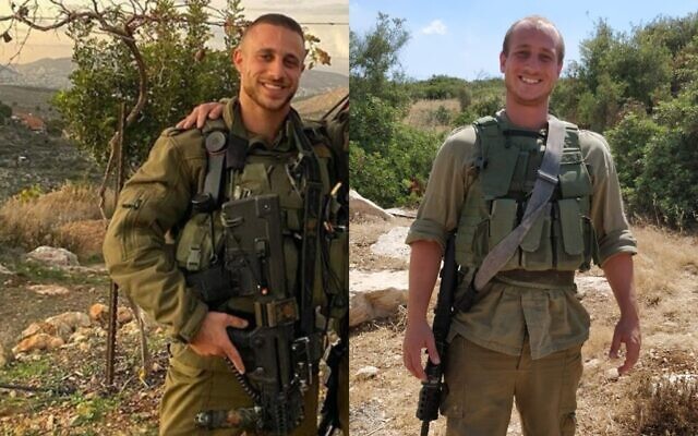 Yishay, à gauche, et Noam Slotkin. (Crédit : Armée israélienne)