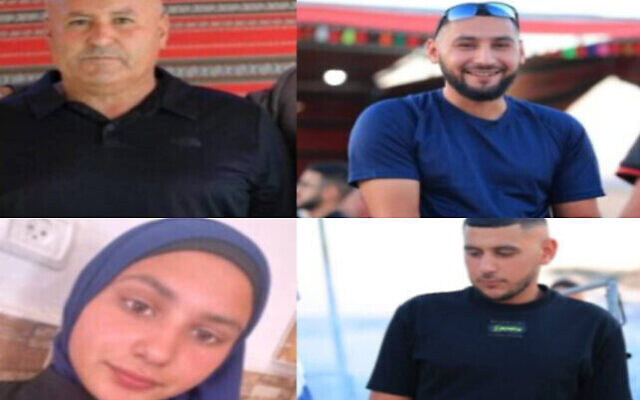 Quatre membres de la famille, le père Youssef Ziadna, les fils Hamza et Bilal et la fille Aïsha, portés disparus depuis le 7 octobre 2023. (Autorisation)