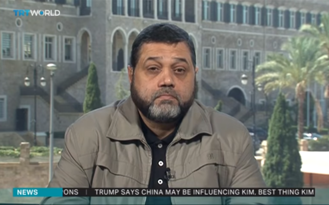 Le chef du groupe Hamas au Liban, Oussama Hamdane. (Capture d'écran YouTube)