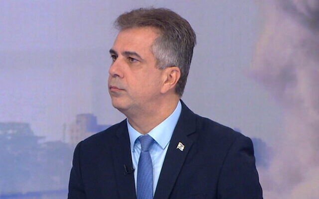 Le ministre des Affaires étrangères Eli Cohen, le 18 novembre 2023. (Crédit : Capture d'écran de la Douzième chaîne ; utilisée conformément à l'article 27a de la loi sur le droit d'auteur)