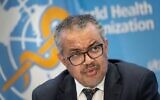 Le directeur général de l'Organisation mondiale de la santé (OMS) Tedros Adhanom Ghebreyesus s'exprimant lors d'un point de presse au siège de l'OMS, à Genève, le 14 décembre 2022. (Crédit : Fabrice Coffrini/AFP)