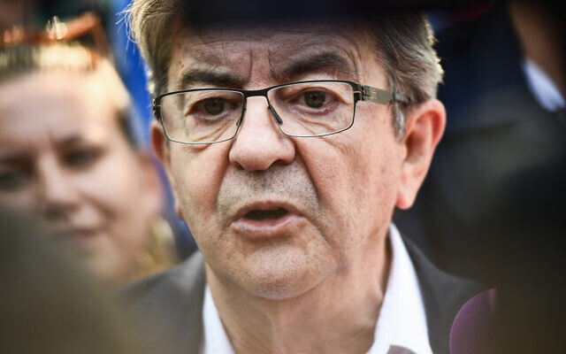 Le chef de la France Insoumise, Jean-Luc Mélenchon, à Paris, le 6 juin 2023. (Crédit : Archambault/AFP)