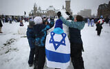 Manifestation en soutien à Israël à Ottawa, au Canada, le 4 décembre 2023. (Crédit : Dave Chan / AFP)