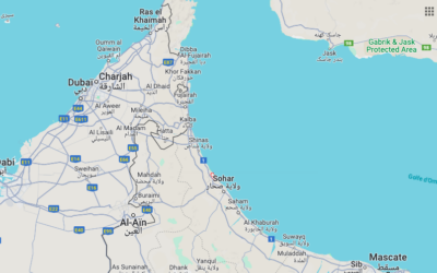 Le port de Sohar à Oman (Crédit : capture d'écran Google Maps)