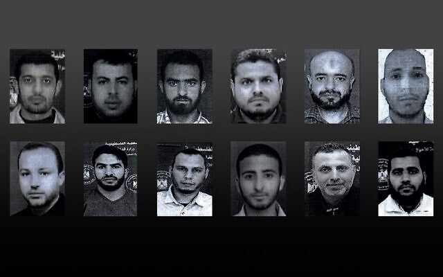 Les 12 membres du personnel de l'UNRWA accusés d'avoir participé aux attaques terroristes du 7 octobre 2023. (Crédit : Capture d'écran ; utilisée conformément à la clause 27a de la loi sur le droit d'auteur)