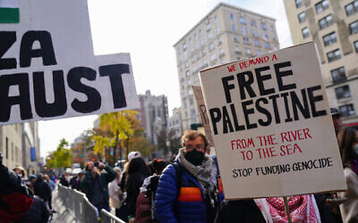 Illustration : Manifestation contre Israël à l'Université Columbia à New York, le 15 novembre 2023. (Photo de Bryan R. Smith / AFP)