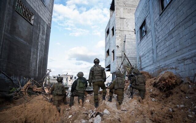 Les troupes en opération à Gaza sur une photo autorisée à la publication le 4 février 2024. (Crédit : Armée israélienne)