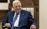 Le président de l'Autorité palestinienne Mahmoud Abbas, à Ramallah le 5 février 2024. (Crédit : Nasser Nasser/POOL/AFP)