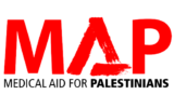 Logo de l'ONG britannique Medical Aid for Palestinians (Crédit : capture d'écran Site web officiel MAP)