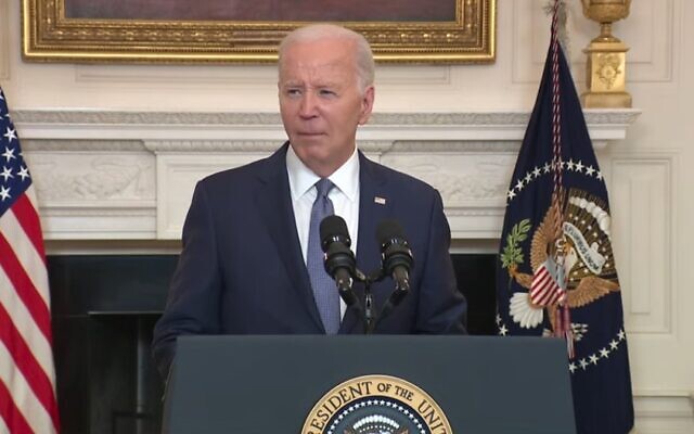Le président américain Joe Biden s'exprime à la Maison Blanche, le 31 mai 2024. (Crédit : Capture d'écran/YouTube)