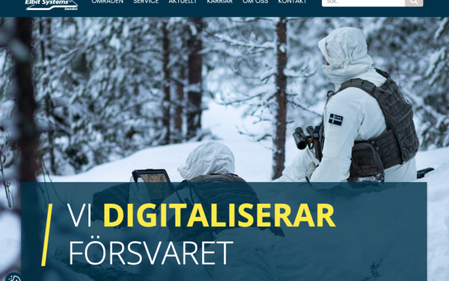 Le site Internet suédois de l’entreprise israélienne de technologie militaire Elbit Systems.