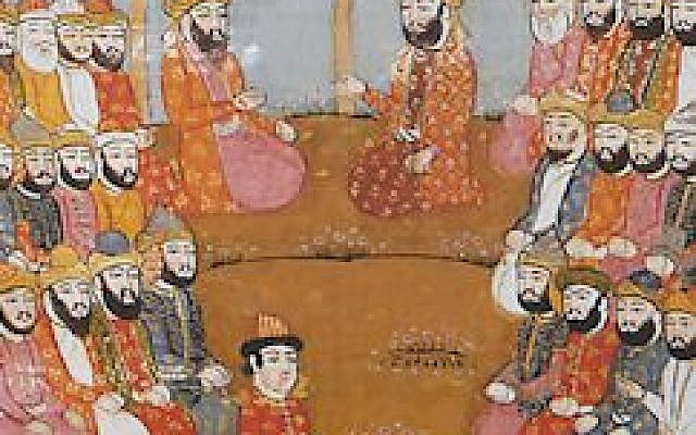 Mahomet à Médine, d'après une miniature persane, vers 1030 (BN)