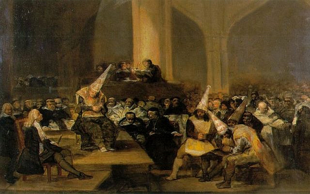 Goya/Tribunal de la Inquisición, également appelé Autodafé de l’Inquisition/ Huile sur bois/1812 – 1819