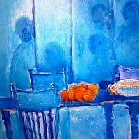 "Le bleu des oranges" oeuvre de Suzan Edith Baron Lafrenière.