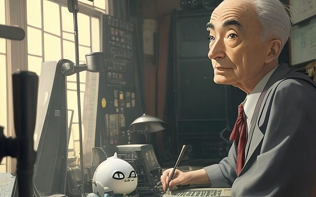 Robert Oppenheimer in the style of Studio Ghibli, generated by Leonardo AI