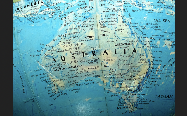 Carte de l'Australie. L’Australie, éloignée de tout, au centre d’un espace stratégique où elle devra apprendre ce que les États de bordure savent déjà. (Crédit : Domaine public via publicdomainpictures)