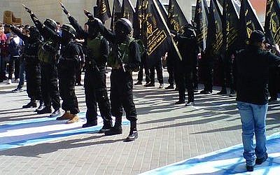 The recent Nazi-style rally at Al Quds University. (Credit: Mideast Dispatches/Tom Gross)