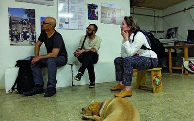 A year ago, Israeli and Palestinian artists took a joint trip in Israel that included the West Bank. Israeli artist Dror Yaron (left), pictured with Itamar Jobani and Pittsburgh artist Hyla Willis, said his time within the Palestinian territories was “inspiring.”