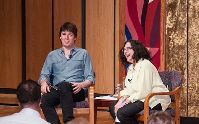 Top photo: Violin superstar Joshua Bell and Sally Kalson share a laugh during an interview at the JFilm Festival. (Photo by Nathan J. Shaulis)
Below: The Kalson family takes in opening night at the JFilm Festival.