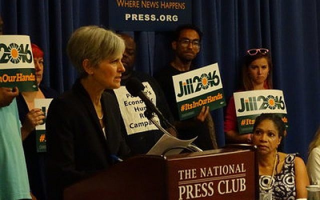 Dr. Jill Stein announces her 2016 Green Party presidential bid on June 23 at the National Press Club in Washington, D.C. (Photo by Josh Marks)