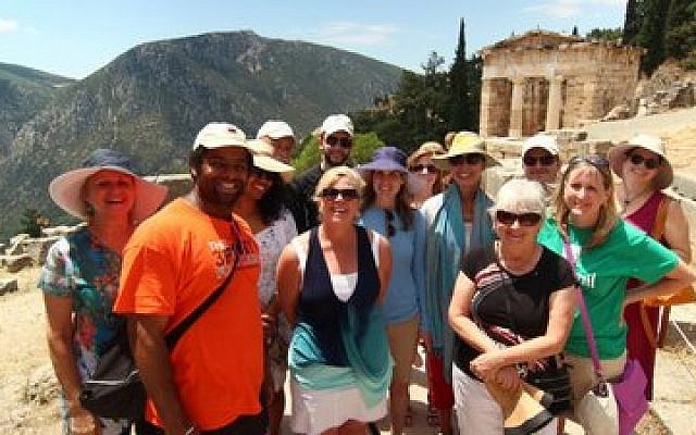 Participants of the 10-day seminar in Greece traveled to many important archeological sites. (Photo by Yonatan Zaid)