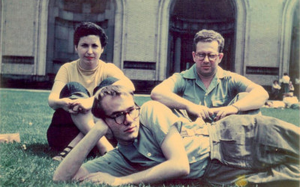Andy Warhol (front) poses for this 1948 photo with fellow Carnegie Institute of Technology students Philip Pearlstein and Dorothy Cantor. (Photo provided by the Archives of American Art/Smithsonian Institution)