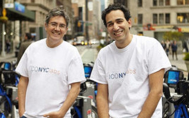 Arie Abecassis (left) and Eyal Bino are co-founders of ICONYC Labs, an “accelerator program” that helps launch Israeli startups in New York. 
Photo courtesy of ICONYC Labs