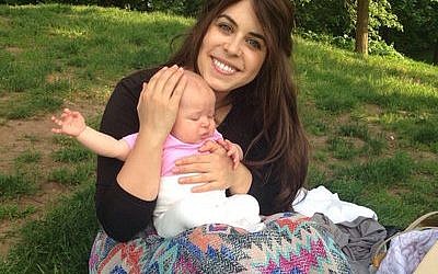 Myriam Schottenstein, founder of the sheitel review website ShayTell, and her baby 

Photo courtesy of Schottenstein