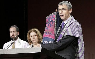 Rabbi Rick Jacobs, the Union for Reform Judaism president, speaks at the movement’s biennial conference in Orlando, Fla., in 2015. 	Photo courtesy of URJ