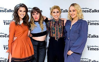 The main cast of “Girls” at a New York Times’ TimesTalks event. From left: Allison Williams, Lena Dunham, Zosia Mamet and Jemima Kirke. 

Photo by Roy Rochlin/FilmMagic via Getty Images