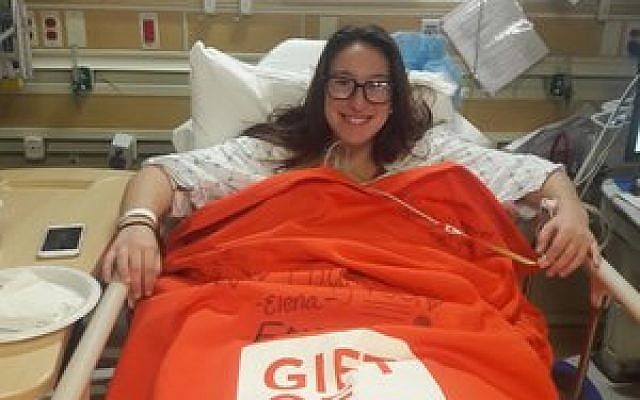 Emily Simons on her day of donation. Photo provided by Gift of Life