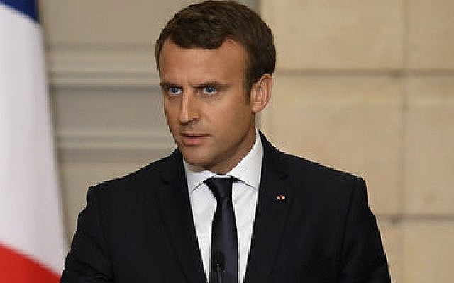 French President Emmanuel Macron	(Photo by Lionel Bonaventure/AFP/Getty Images)