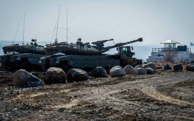 IDF soldiers at the Israeli-Syrian border in the Golan Heights. (Photo by Basel Awidat/Flash90)