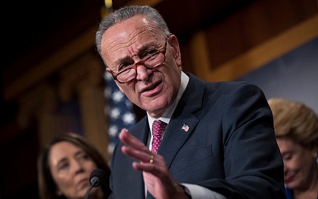Sen. Charles Schumer is taking President Trump's tweet personally. (Photo by Drew Angerer/ Getty Images)