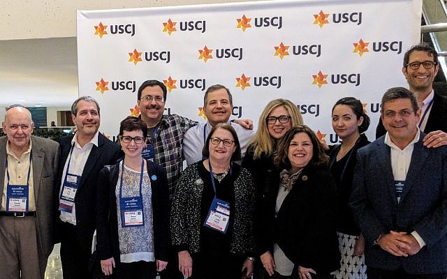 A subset of the Pittsburgh contingent poses for a photo at the USCJ convention. (Photo by Mindy Gordon, USCJ Kehila Relationship Manager for the Central District)