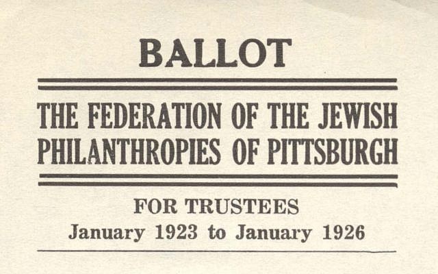 This ballot from 1923 reveals many insights into the area’s Jewish history. (Photo courtesy of the Rauh Jewish History Program & Archives at the Sen. John Heinz History Center)