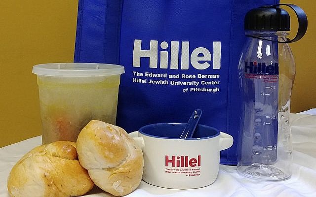 As part of the chicken soup hotline, this package is sent to a sick student by either staff or a fellow student from Hillel JUC.
(Photo courtesy of Hillel JUC)