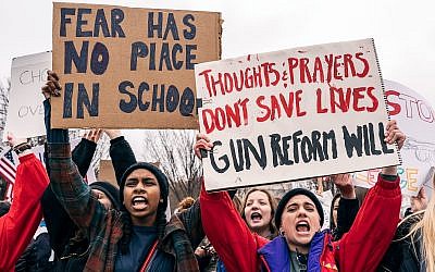A demonstration by Teens for Gun Reform, an organization created by students in the Washington D.C. area, in the wake of the Feb. 14 school shooting at Marjory Stoneman Douglas High School in Parkland, Fla. (Photo by Lorie Shaull / Wikimedia Commons)