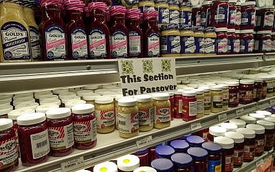 A selection of kosher for Passover horseradish spreads at Murray Avenue Kosher. (Photo by Adam Reinherz)
