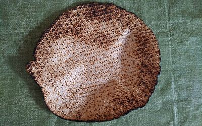 A representative piece of shmurah matzah. (Photo by Adam Reinherz)