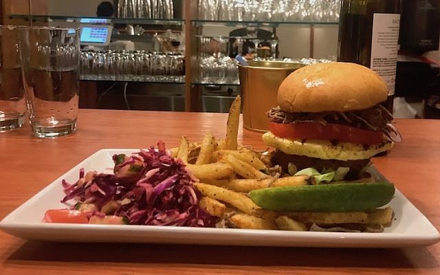 Hamburgers and French fries highlight Cafe 18’s revamped menu. (Photo courtesy of Shlomo Perelman)