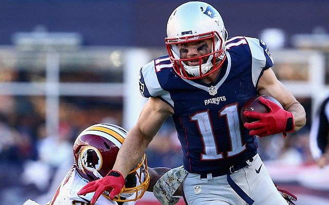 Julian Edelman playing against the Washington Redskins at Gillette Stadium in Foxboro, Massachusetts, Nov. 8, 2015. (Photo by Maddie Meyer/Getty Images)