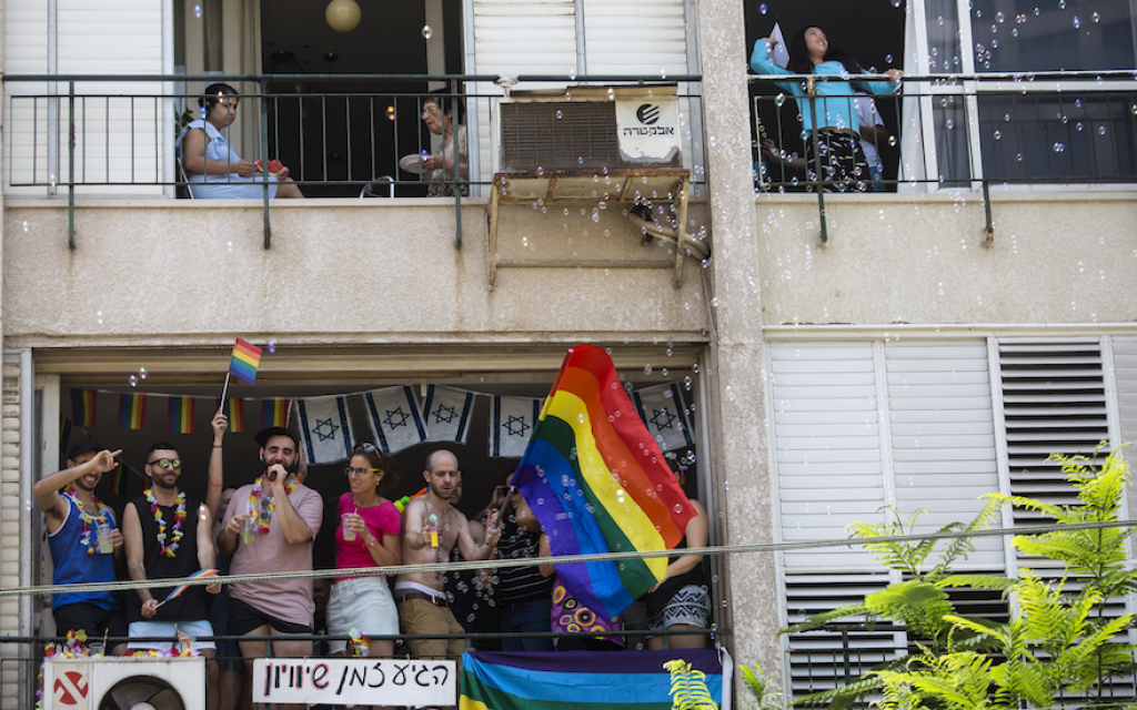 Revelers take part in the annual Pride Parade in Tel Aviv, June 8, 2018. (Photo by Amir Levy/Getty Images)