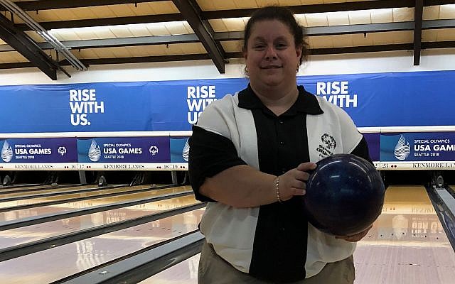 Bowler Isadora Silk at the Special Olympics USA Games in early July, where she won a bronze medal. (Photo courtesy of Leonard Silk)