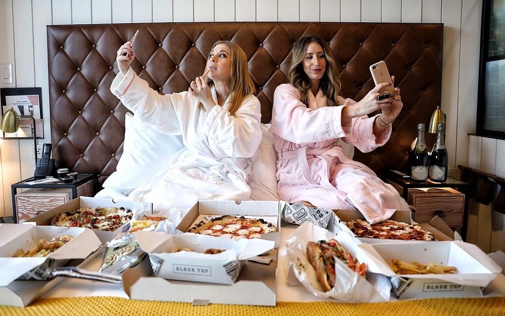 Rayna Greenberg and her Girls Gotta Eat cohost at the Hotel Williamsburg. (Photo by  Jeremy Jacobowitz, courtesy of Rayna Greenberg)